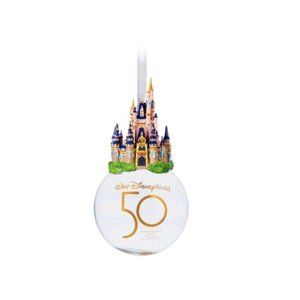 Cinderella Castle Glass Ball Ornament – Walt Disney World 50th Anniversary